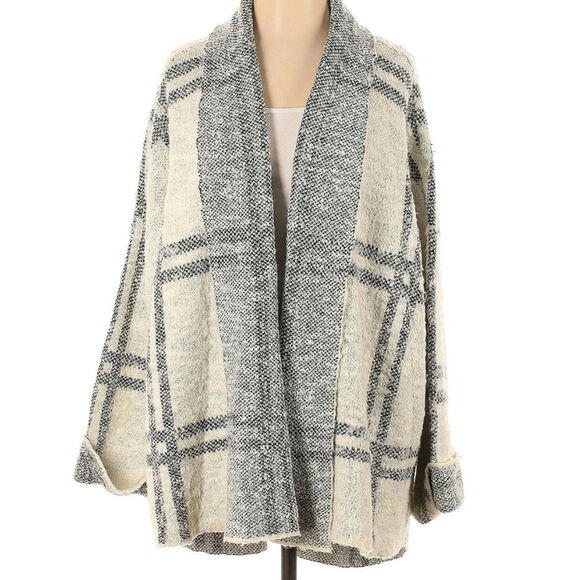 Free People Windowpane Plaid XS Small Cardigan Sweater - Picture 1 of 7
